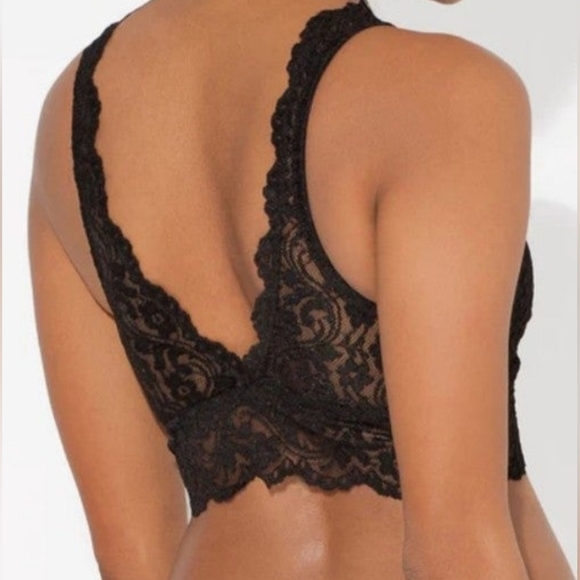 NWT Smart & Sexy Signature Lace Deep V Black Bralette Size L - Picture 3 of 9